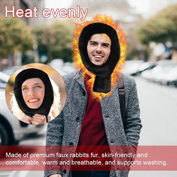 Elektrisk uppvärmd halsduk Vinter Warm Wrap Powered Neck Heat Pad black 12*90cm