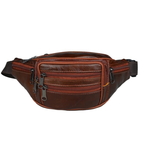 Män Läder Midjepaket Reseförvaring brown 22*12*6cm