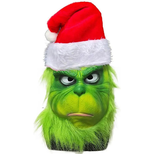 Julmask och handskar Kostym Geek Stole Halloween Cosplay Grinch mask