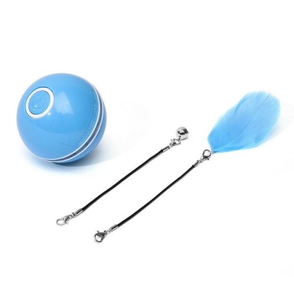 Automatisk Smart Cat Toy Ball Catnip USB-opladning Farverig LED blue 2.4inch(diameter)