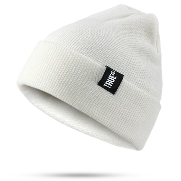 Vinterstrikket Beanie Hue Til Damer Mænd Ensfarvet Efterår Vinter Hold varmen Beanies C7 Crimson