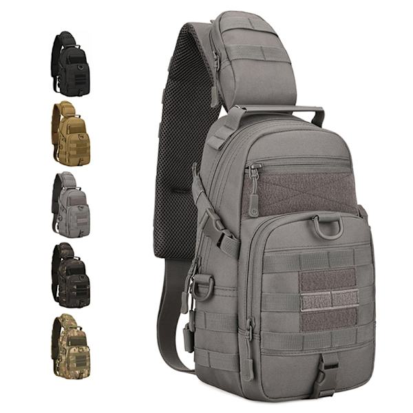 Tactical Sling Military Nylon Singel Crossbody -laukku gray 19*46*12cm