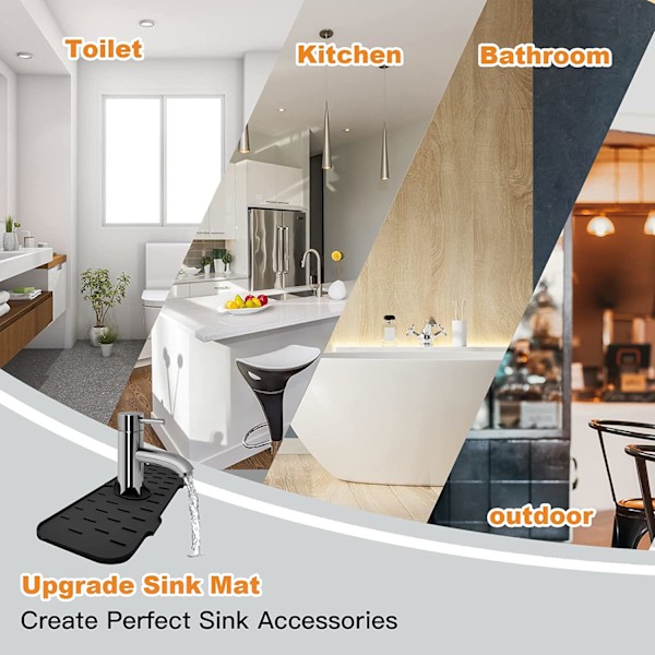 Køkken Vandhane Absorberende Mat Vask Splash Guard Silikone gray 360*135mm