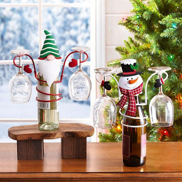 Kreativ vinflaskhållare Santa Claus Snowman Hållare Bägare snowman