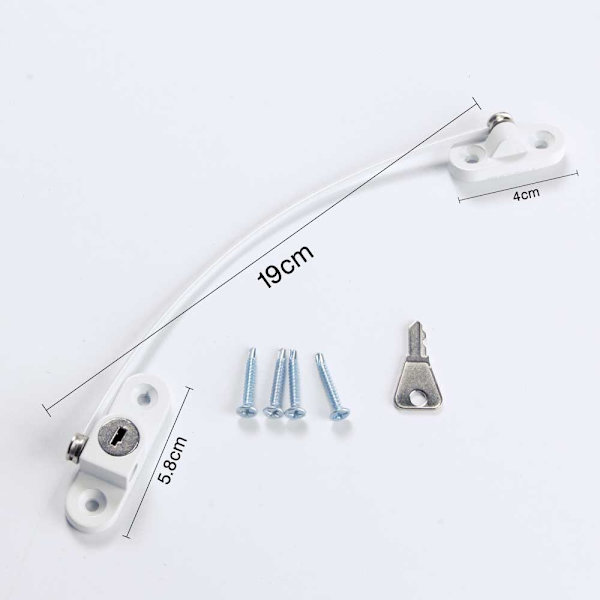 4 Stk Baby Sikkerhedsvindue Låse Rustfri Børne Vindue Restrictor Spædbørns Sikkerhedslås White 4PCS