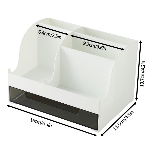 2-lagers multifunktionella hyllor Skrivbordsställ för sminkförvaring black+white 16*11.5*10.7cm