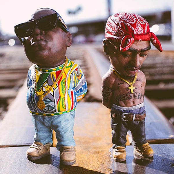 Mini Resin Hip Hop Sjove Brother Statue Ornamenter a&b 3*5*10cm,2pcs