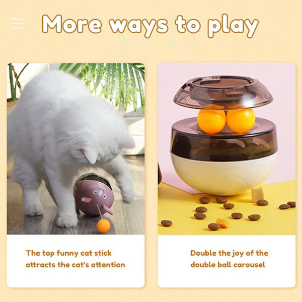 Tumbler Cat Toys Treat Dispenser Leksaker Rolling Balls white sheep 95*275mm
