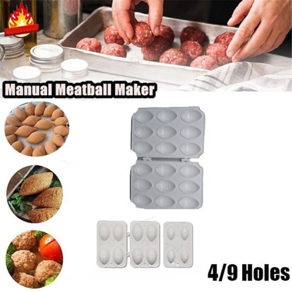 Manual Kibbeh Express Frikadeller Frikadellepresse Hakkeform white 9grids