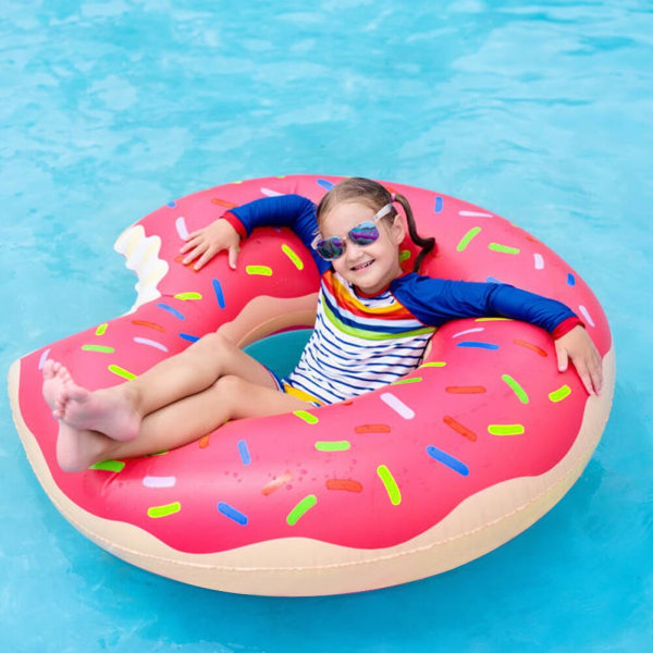 Sommersædering Legetøj Bøje Madras Oppustelig svømmering Fortykket PVC Sommerstrandflydelegetøj pink 90cm