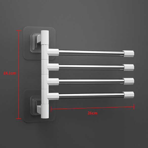 Rostfritt stål, perforerat badrumsställ för förvaring av roterande handdukar Towel rack 3 layer