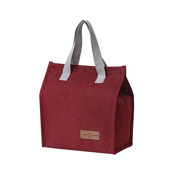 Thermal Lunch Tote Cooler Handväska förvaringsväskor wine red 22.5*13*25.5cm