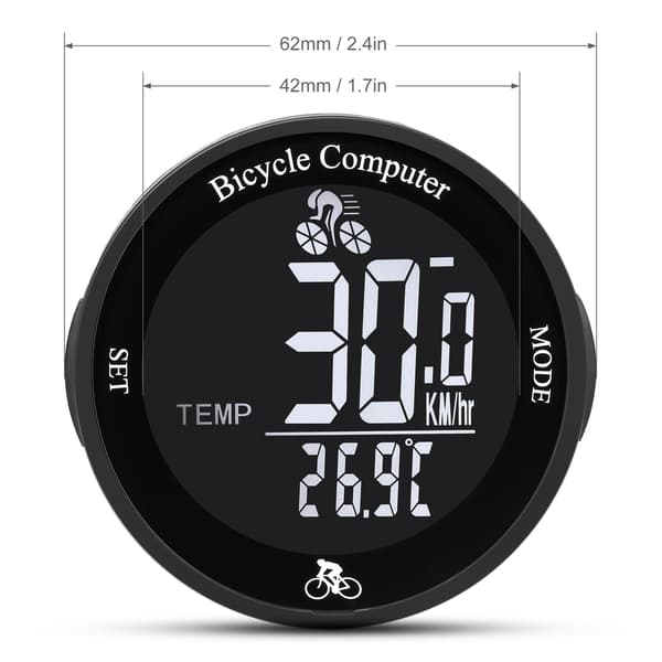 Multi LCD-skärm Cykelhastighetsmätare black diameter 62mm