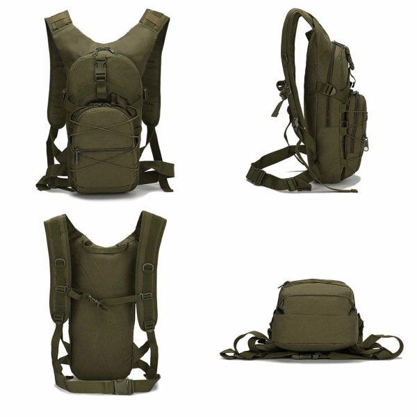 Naamioitu vedenpitävä, monitaskuinen taktinen pyöräreppu Army Green 21*21*42cm