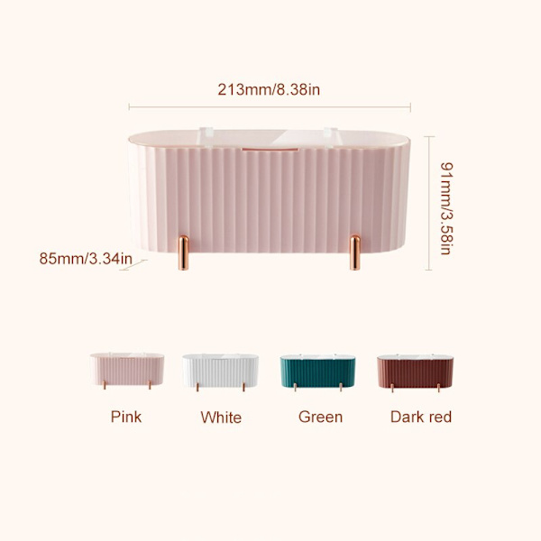 Desktop Cosmetics Förvaringsbox Dammtät red