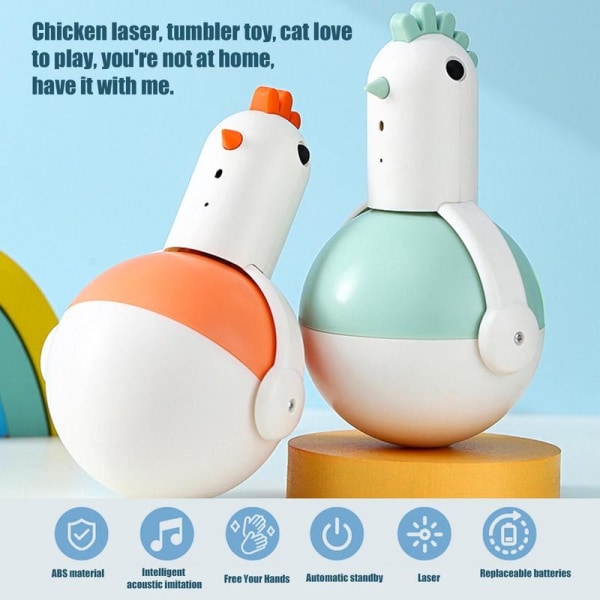 Cat Tumbler Kylling Interaktivt Kattelegetøj Killing Teaser Sticks Smart Sensor Kattespil Elektrisk legetøj green
