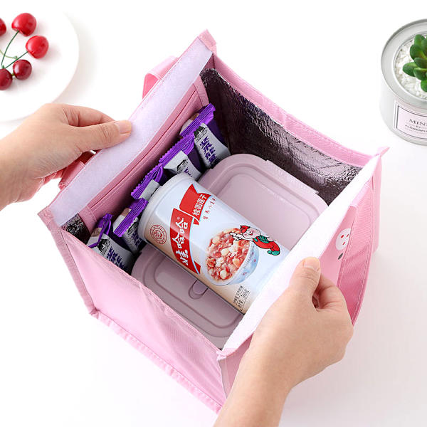 Termisk frokosttaske Dame Bærbare Tote Isolerede køletasker black 22*17*23.5cm