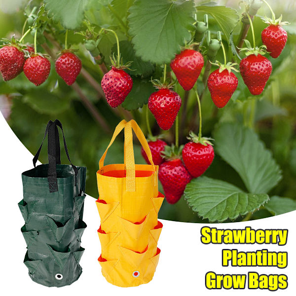 3-liters hängande växtväska som andas med flera fickor yellow diameter 20*35cm
