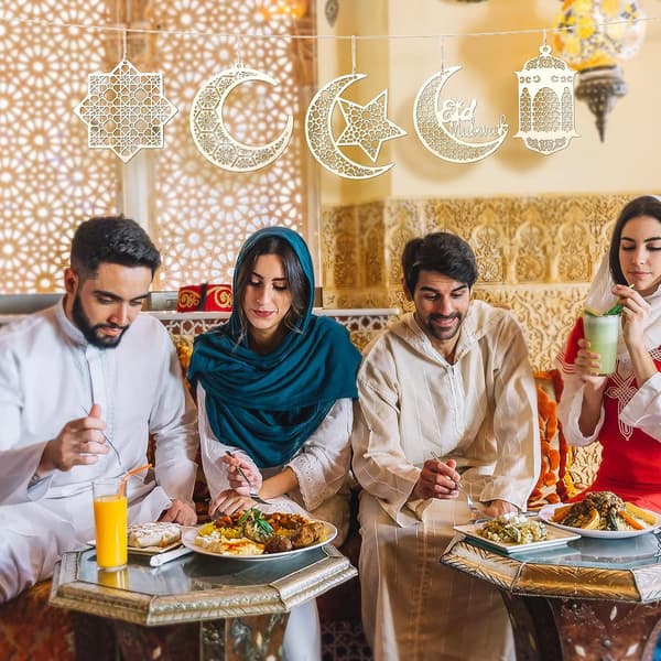 10 st trähänge Ramadan Eid Mubarak dekorationer