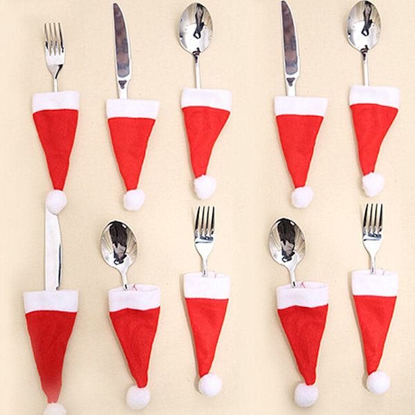 Service Holder Taske Jul Hat Julepynt white+red 10pcs