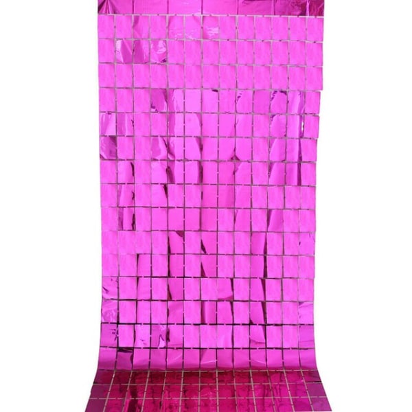 2m Firkantet Shimmer Pailletter Væg Baggrund Gardin Pailletter Væg Baggrund Bryllup Fødselsdag Fest Tilbehør Dekoration rose red