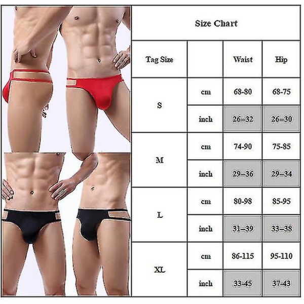 3-pak/ sæt Herrbyxor Jockstrap G-streng Undertøj Kalsonger T-back Strømper S