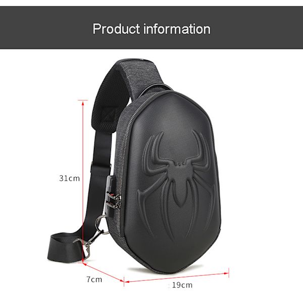 USB laddning Crossbody Unisex Running Chest Bag black