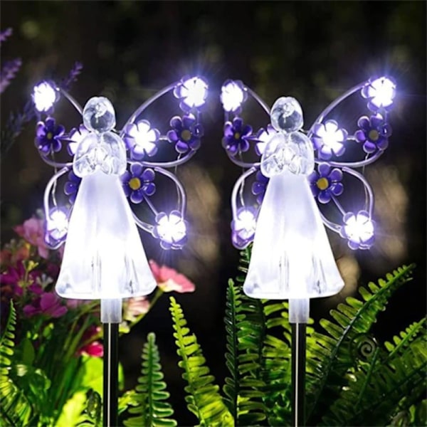 Solar Angel Garden Pile Lights Uteplats pink