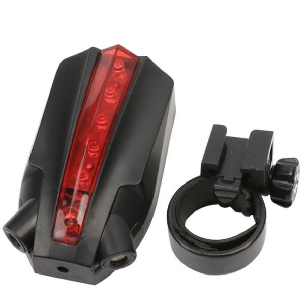 Laser og LED baglygte til cykelbaglygte Sikkerhedsadvarselslampe red+black 8.6x3.1x4 .9cm
