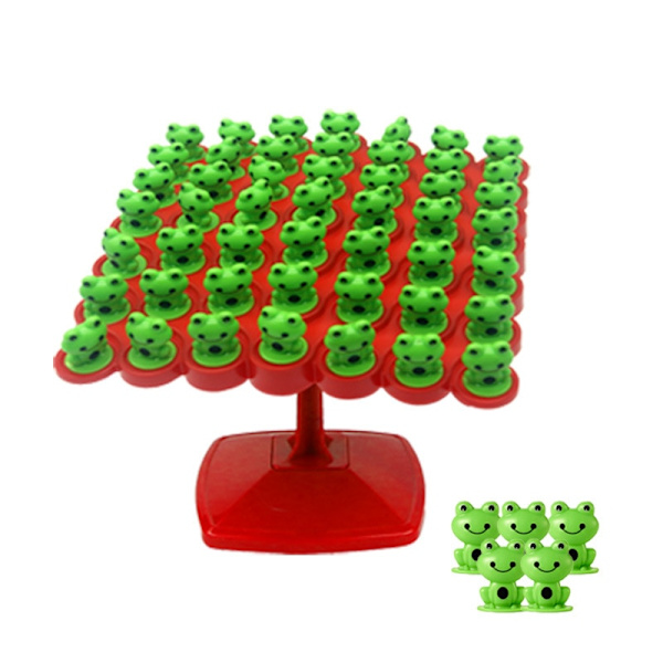 Montessori Math Legetøj Frø Balance Træ Pædagogisk green+red 32*17.5*3cm(packaging)