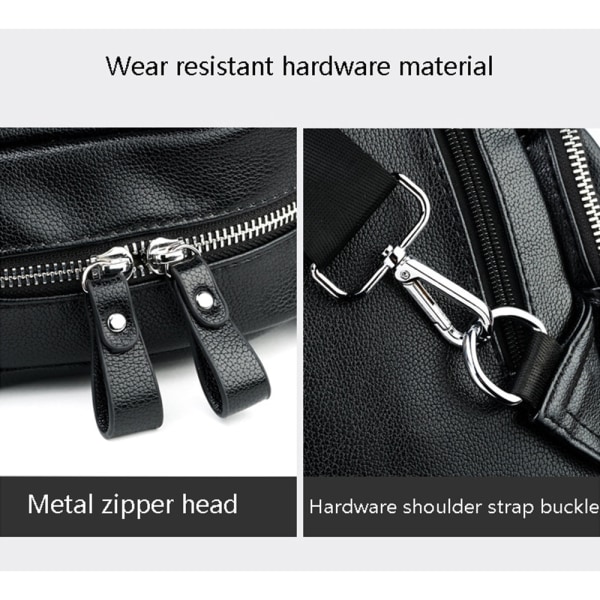 Vandtæt multifunktions-crossbody-taske i PU-læder black 21*11.5*31cm