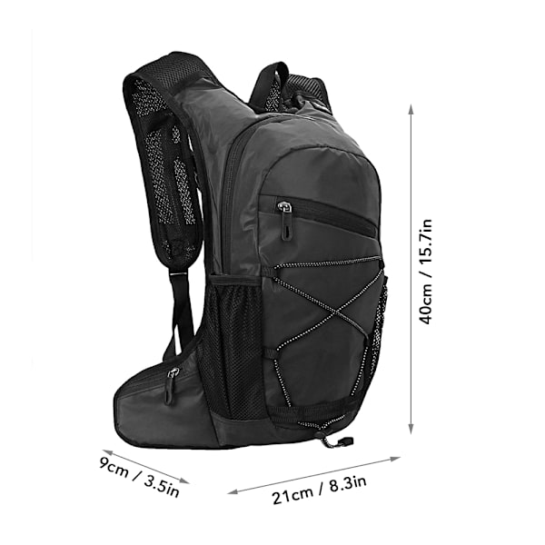 Reflekterande cykelryggsäck med hög synlighet black 21*9*40cm