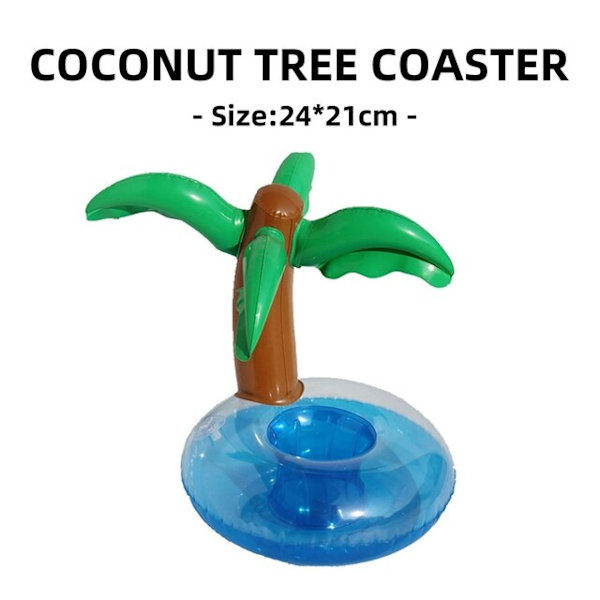 Vand Coasters Flydende oppustelig kopholder Svømmebassin Drikke Float Legetøj coconut tree