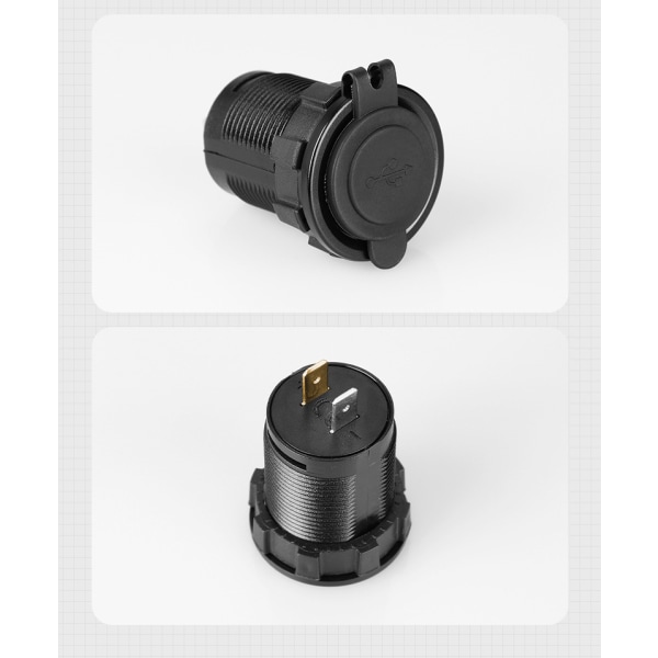 Flere USB-porte Socket Bil Dobbelt hurtigoplader black 37*48*29 mm