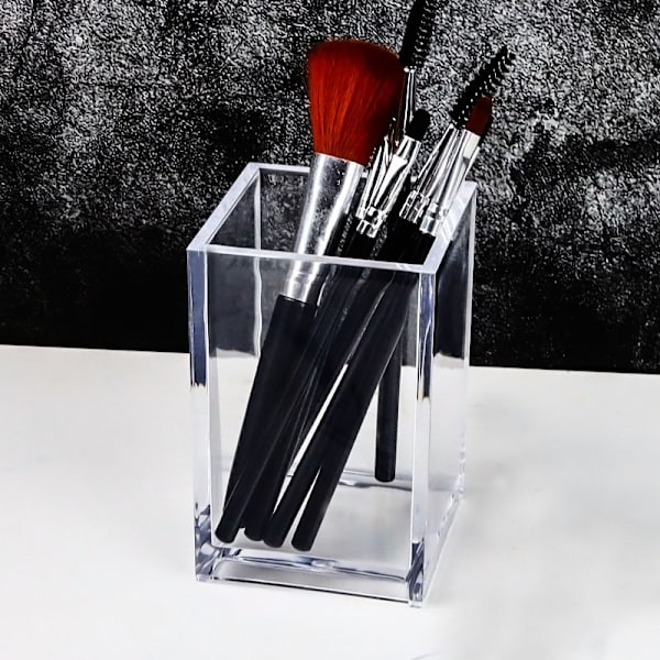Säilytyslaatikko Akryyli kulmakynäpidike Harjasäiliöt transparent 6.5*6.5*10cm