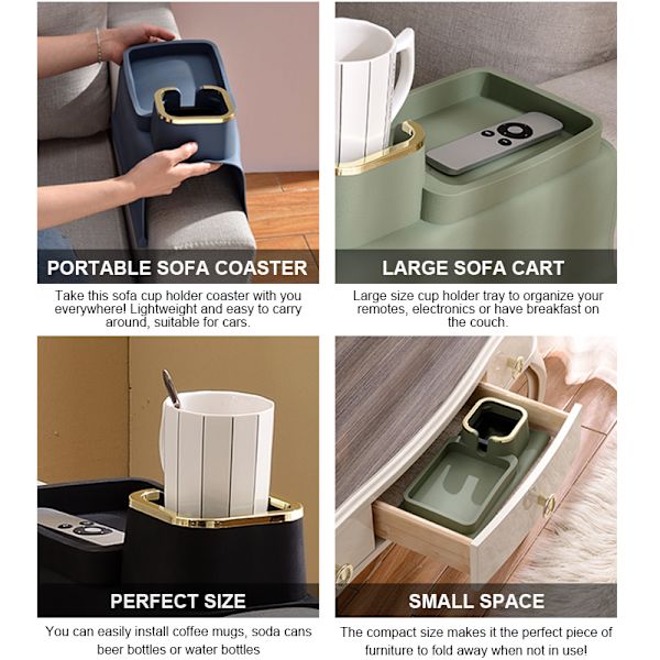 Soffbricka Silikon Recliner bricka Cup green