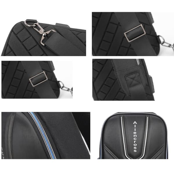Multifunktionell PVC-stöldskyddsaxelväska black