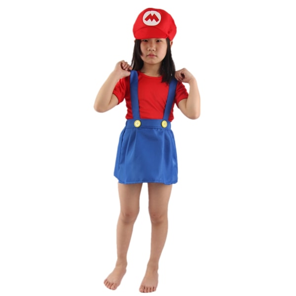 Børneanime Sjove Halloween kostumer Super Mari Luigi Brother kostume red+dress l