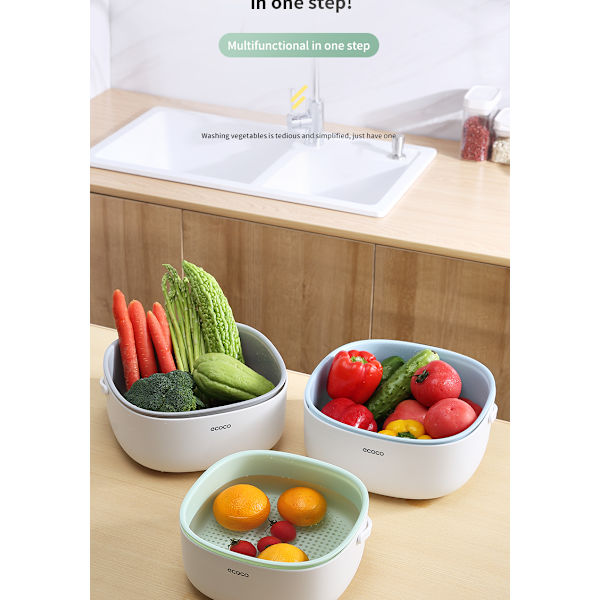 Frukt och grönsaker dränera korg köksredskap green big