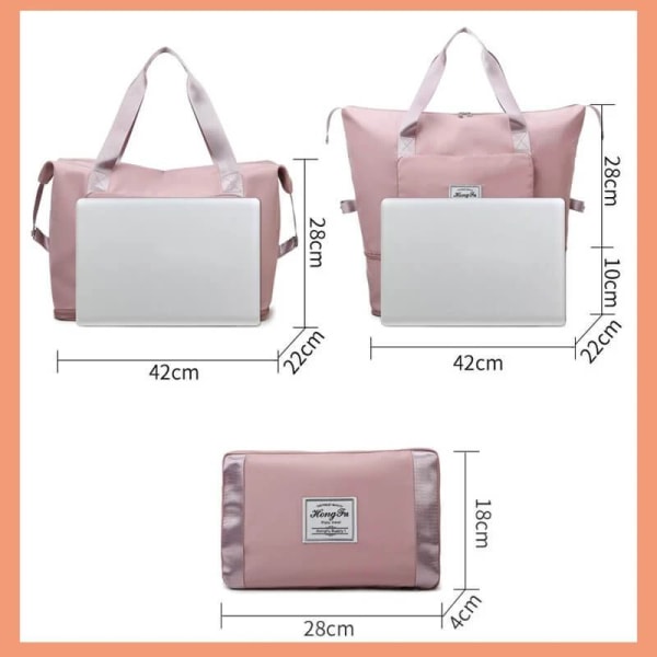 Sammenfoldelig Stor Kapacitet Opbevaring Foldetaske Rejsetasker pink 41*22*40cm