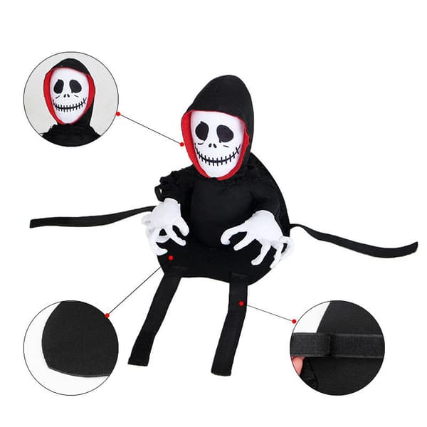 Halloween Cape Ghost Pet Transformation -asu Pet Cosplay black+white medium