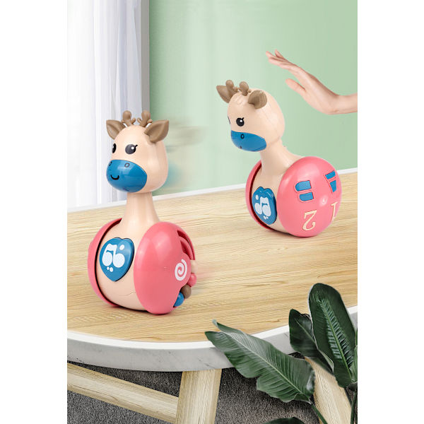 Liukuvat Deer Baby Tumbler helistinlelut pink 6x6x15
