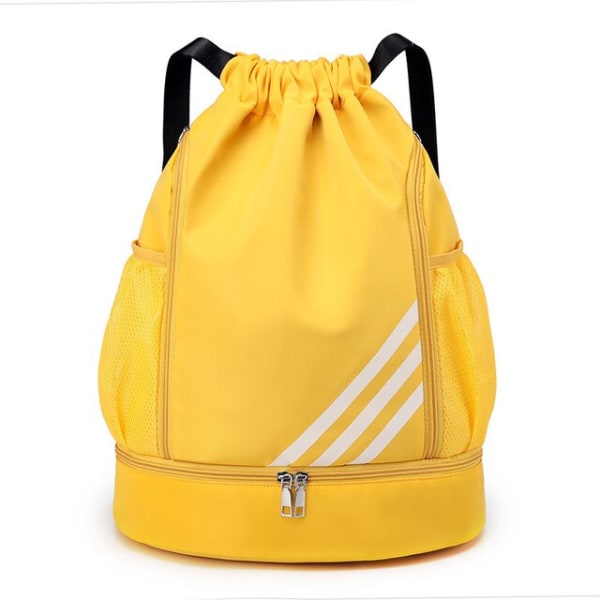 Sportsrygsække fodbold snoretræk taske trække snor rygsæk gym rygsæk Muti lommer til rejser vandreture Yellow