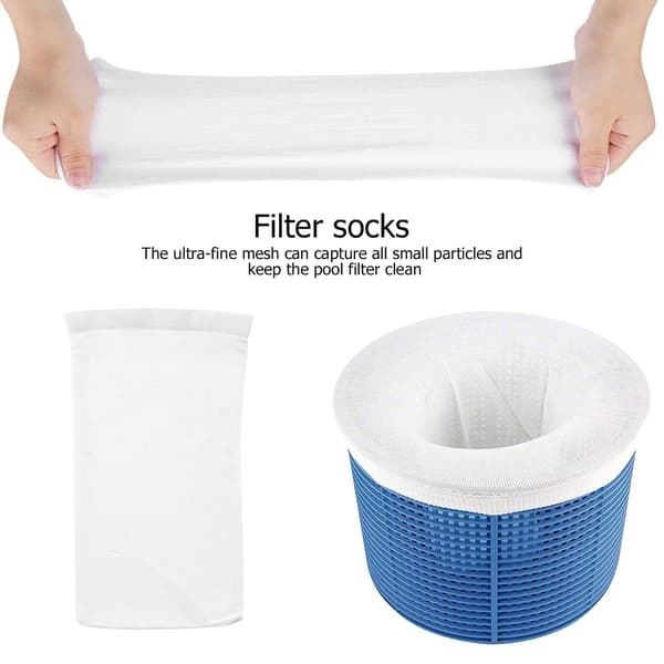 Nylon mesh korit allaskeräyssukat white+blue 5pcs