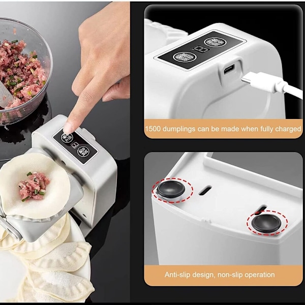 Automatisk Dumpling Machine Press Dumpling Form Wonton Machine Kitchen white