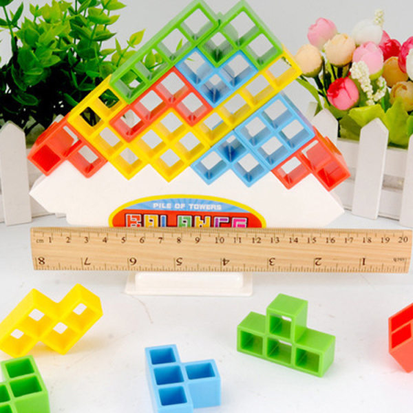 Pussel 3D Block Tetris Balansblock Brädspel Leksaker colorful