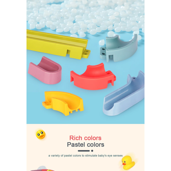 Babybadelegetøj DIY Marble Race Run Samling Track Badeværelse colorful 66pcs