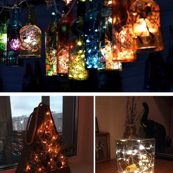 3 ST Ljusslinga för flask-LED (med batteri) halloweenlampa Four-color 3PCS