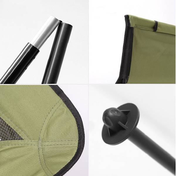 Udendørs foldecampingstol Ultralet aluminiumslegering armygreen 43*45*105cm