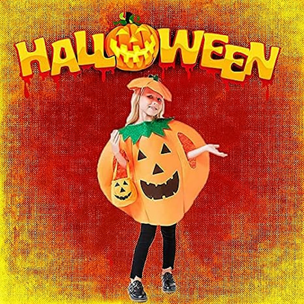 Halloween-kostumer til forældre og børn, græskar-makeup til børn og voksne
